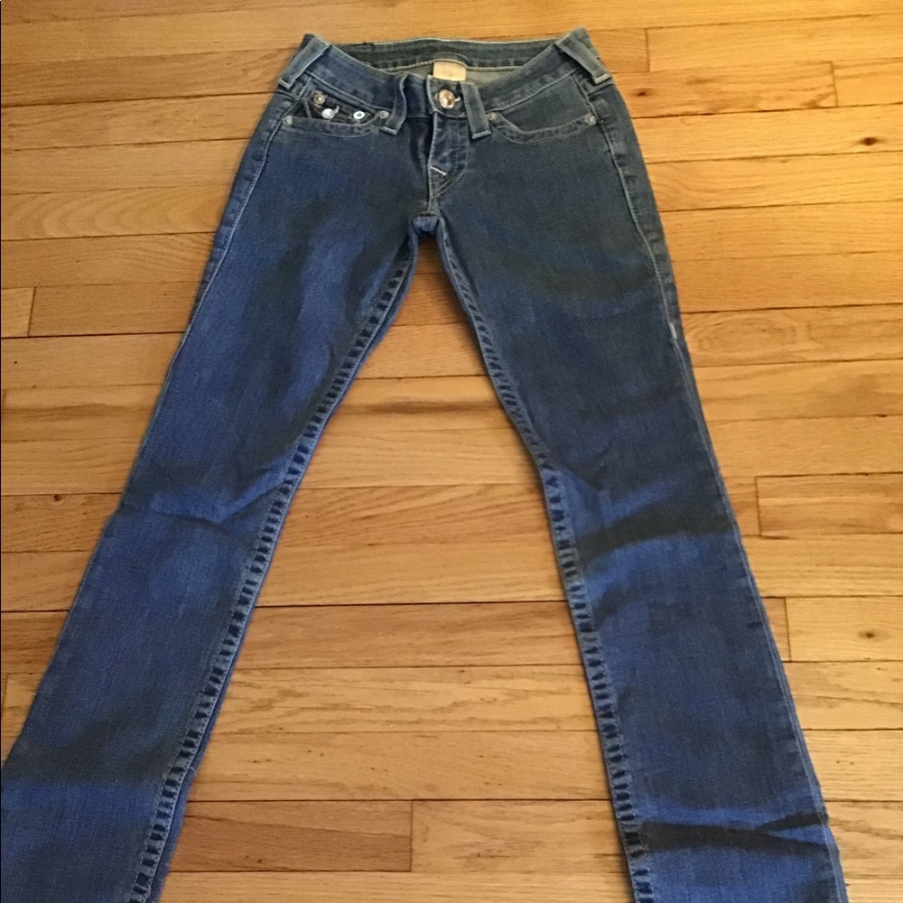 True Religion Light Wash Straight Leg Jeans